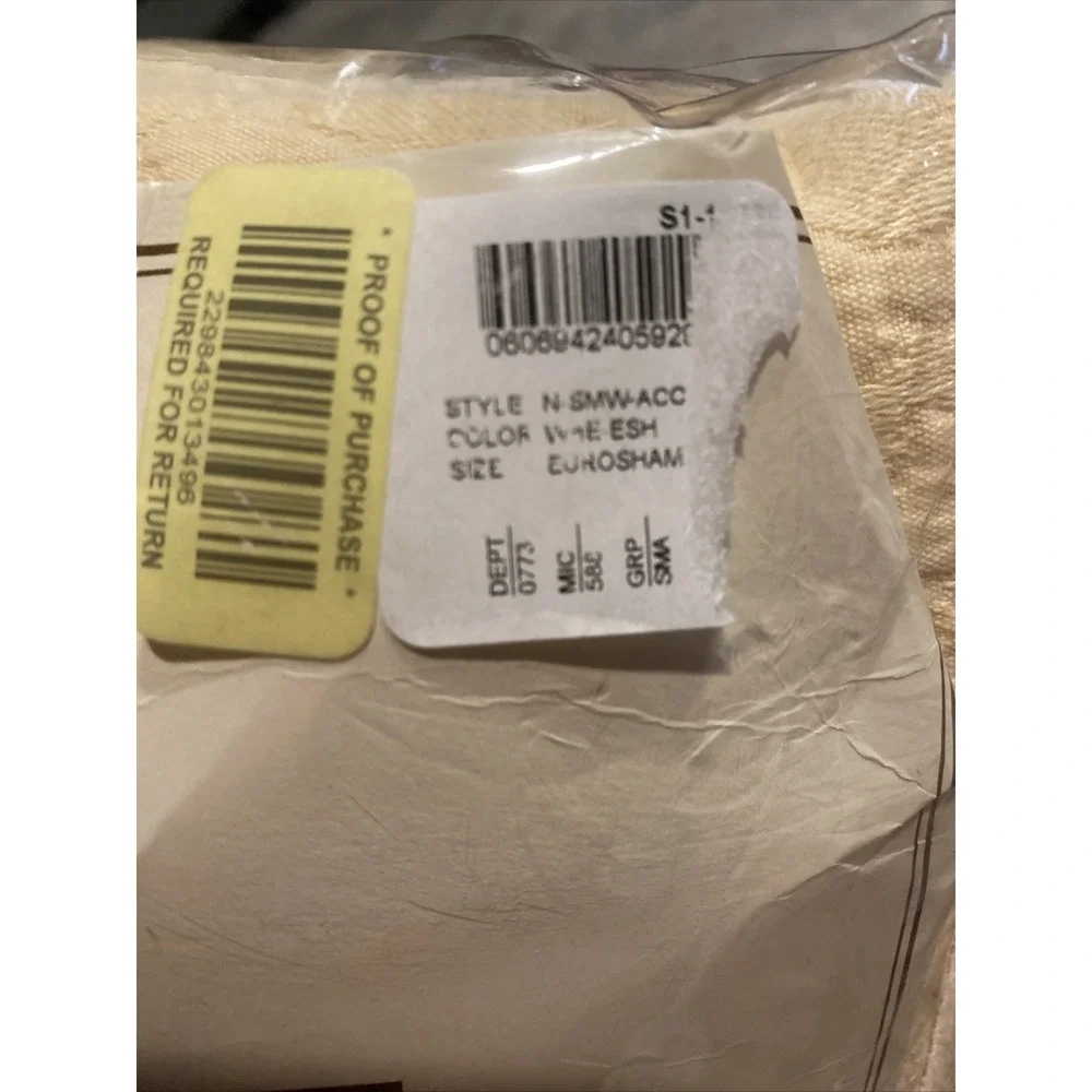 Villa by Noble Excellence San Marino light Beige Euro Pillow‎ Sham NEW